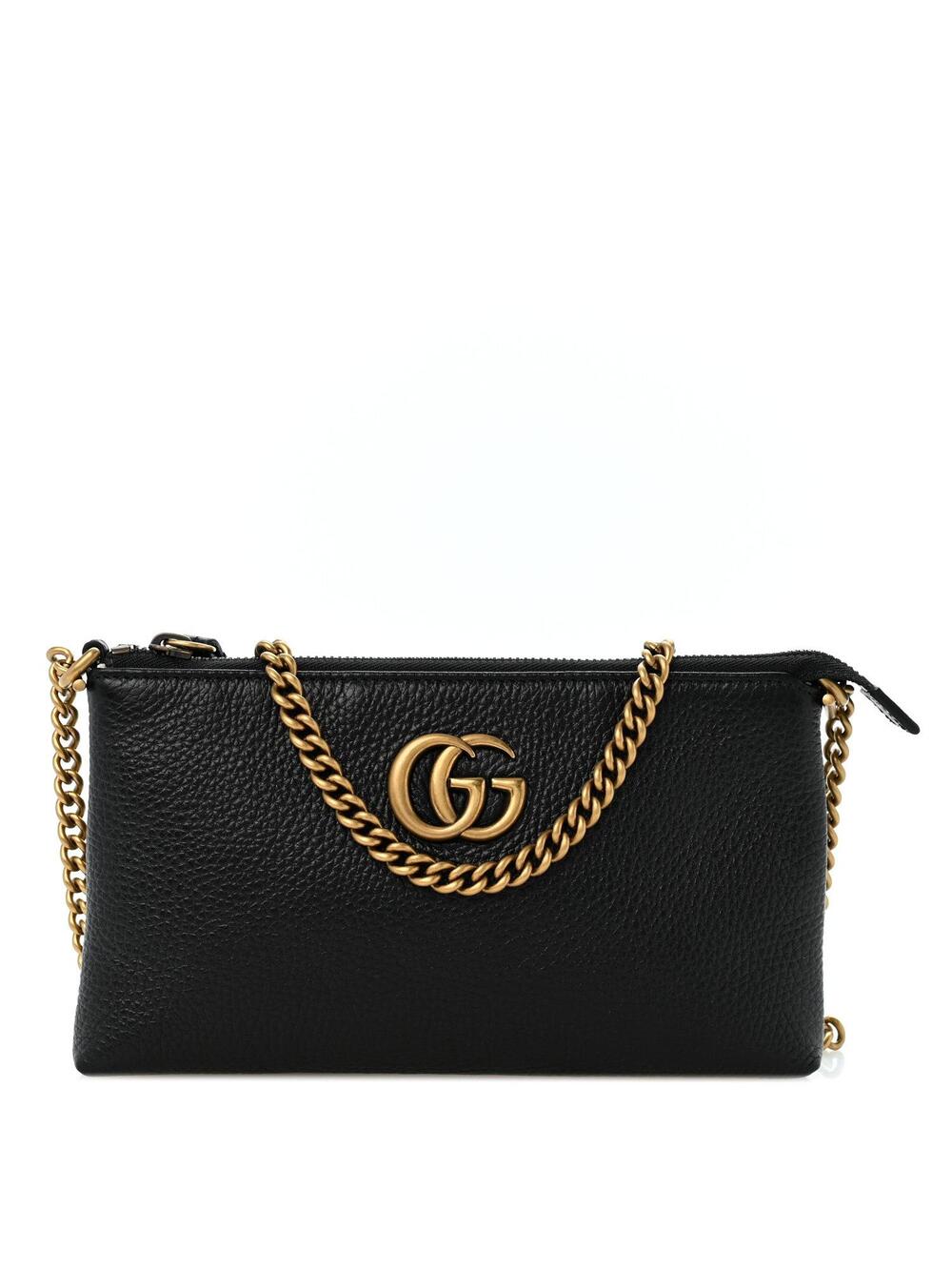 Gucci Pebbled Calfskin Gg Marmont Zip #330532G79B